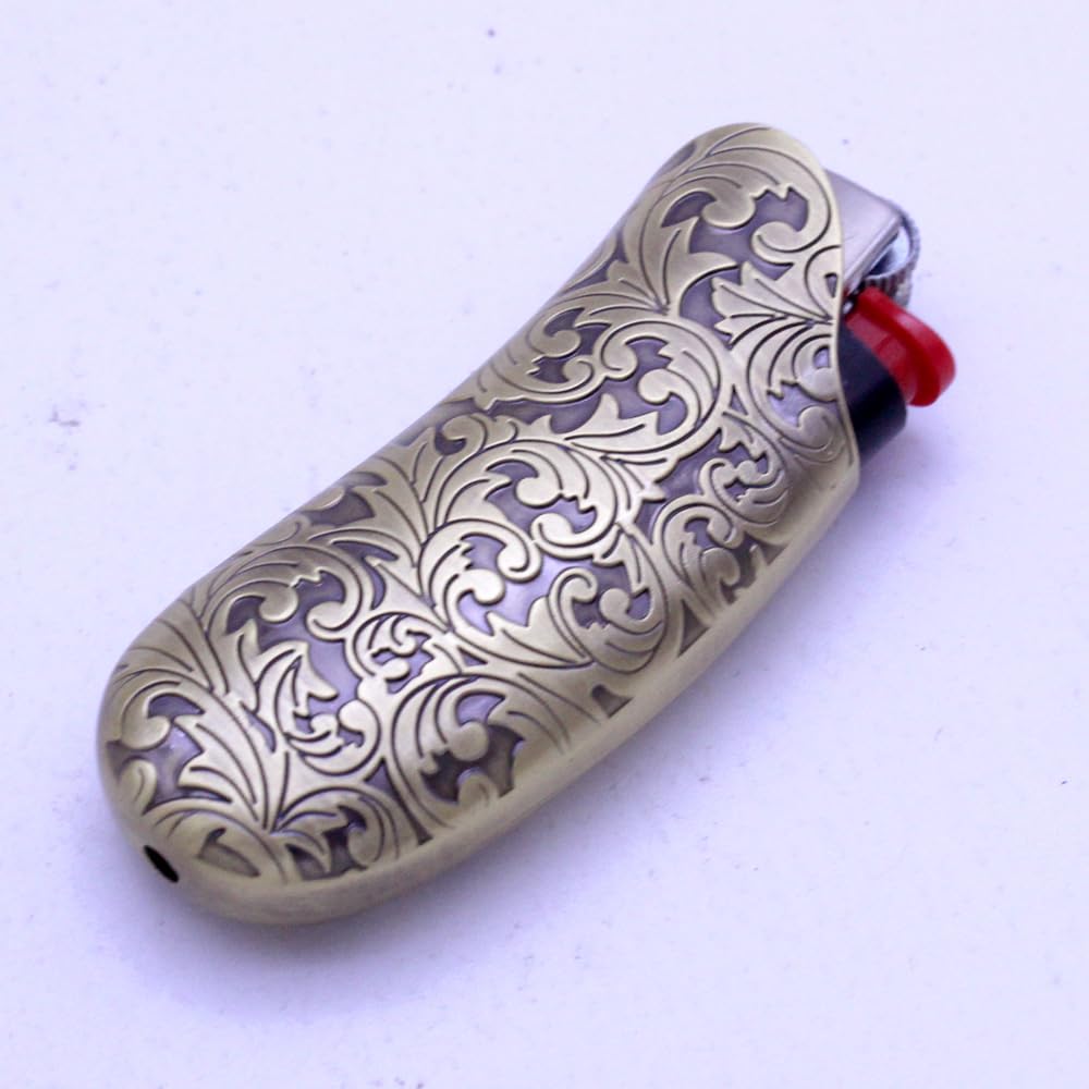 Amazon.com: HUMWE Vintage Flower Design Metal Lighter Case